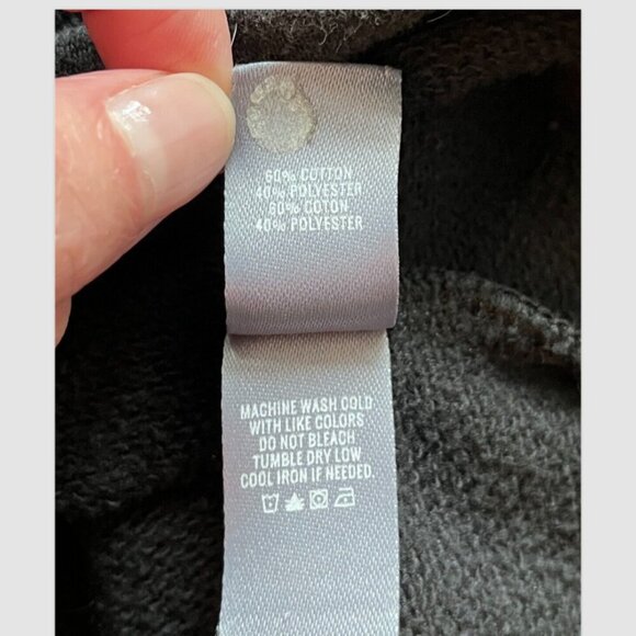 Aerie Oversized Slouchy Boxy Crop Lace-Up Hoodie Black Sweatshirt Size XS Active - Picture 6 of 7